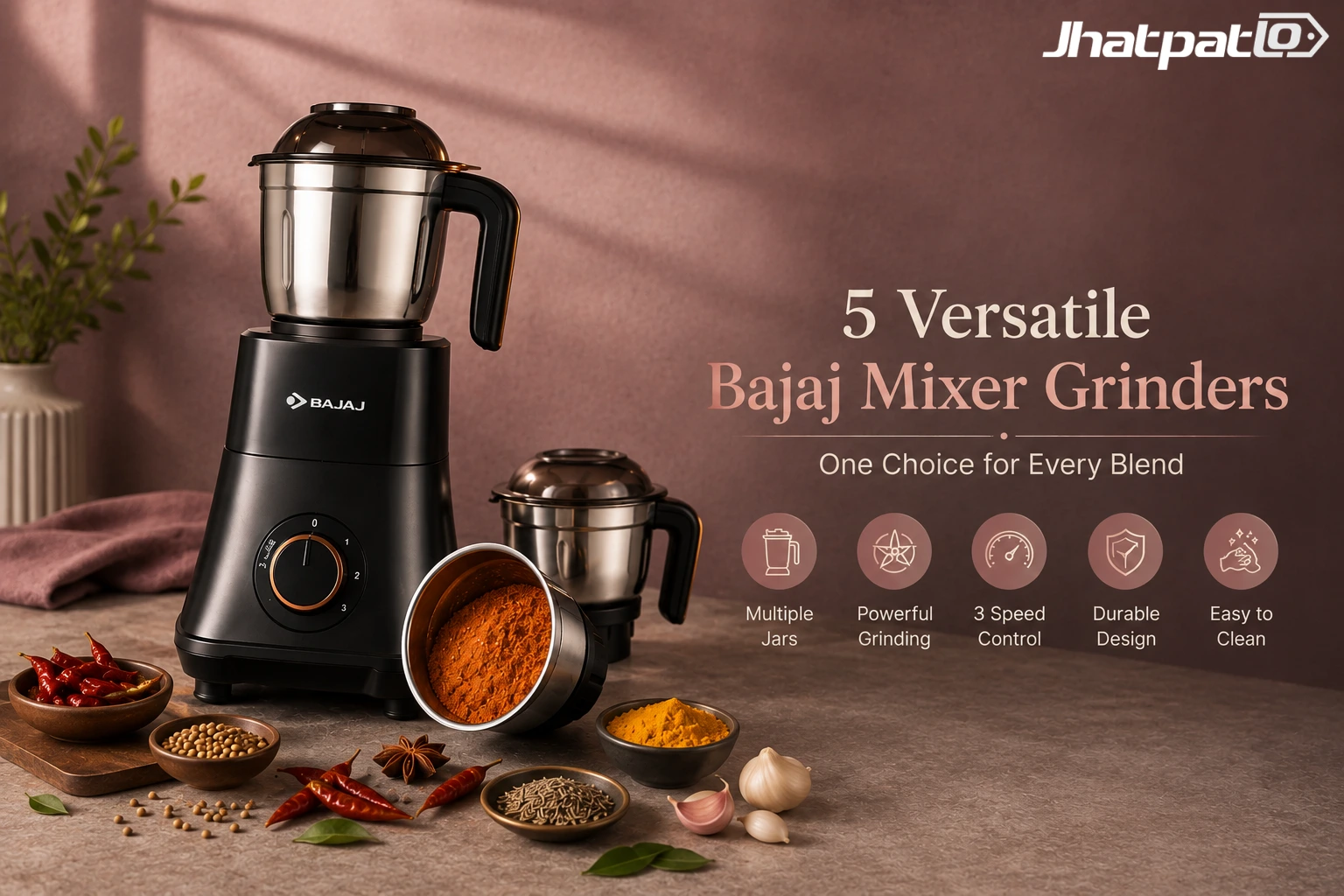  5 versatile Bajaj mixer grinders on Amazon for masalas, chutneys & smoothies